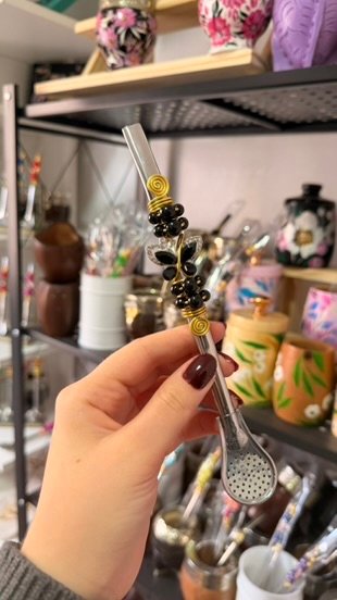 Bombilla con Mariposa de brillos - Imagen 2